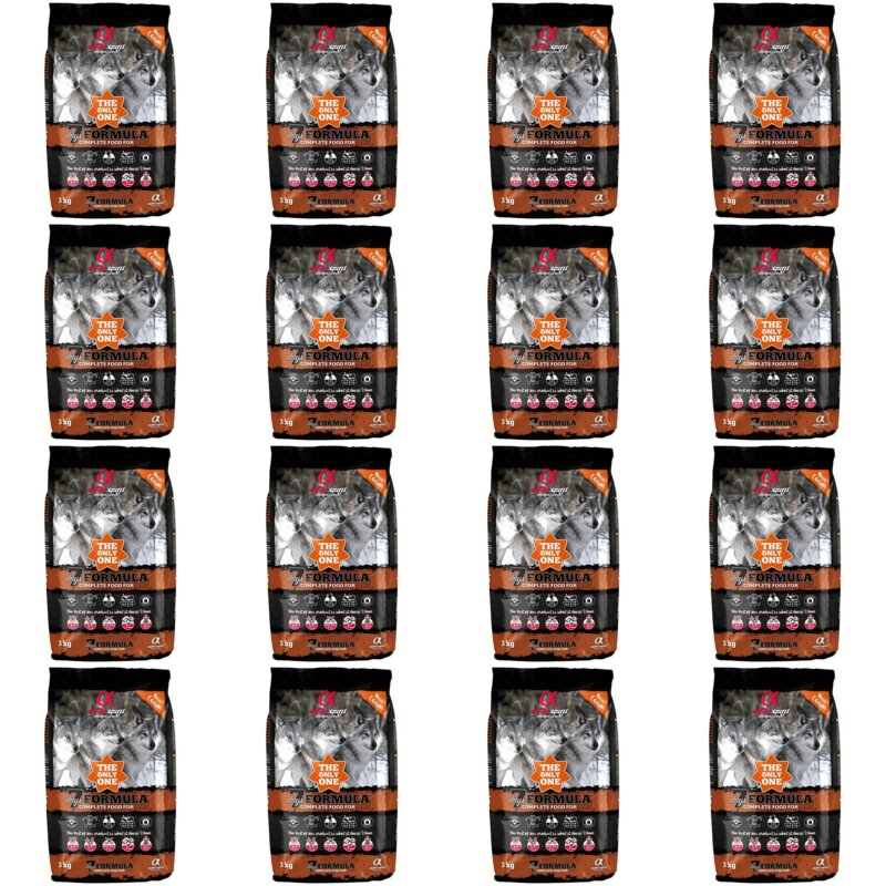Karma dla psa półwilgotna ALPHA SPIRIT 7 Days Formula Wieprzowina z kurczakiem i rybą 16 x 3 kg