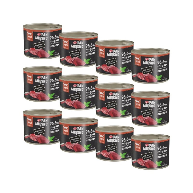 Karma dla kota PAN MIĘSKO Wieprzowina z jeleniem 12 x 200 g