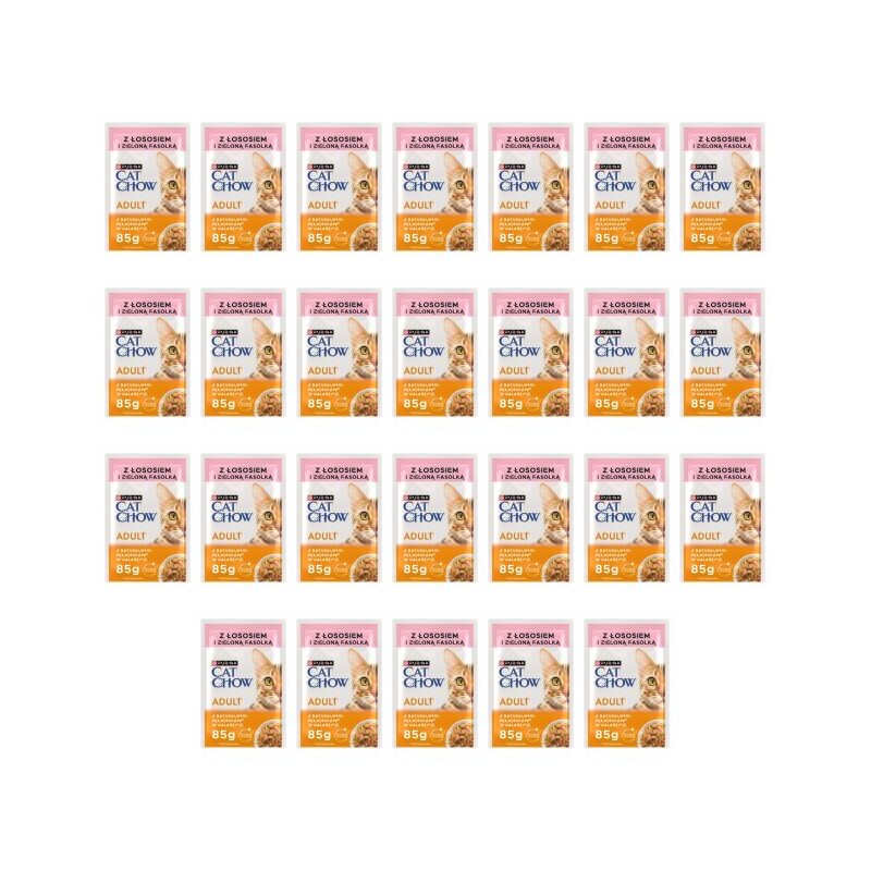 Karma dla kota CAT CHOW Adult Łosoś z zieloną fasolką 26 x 85 g