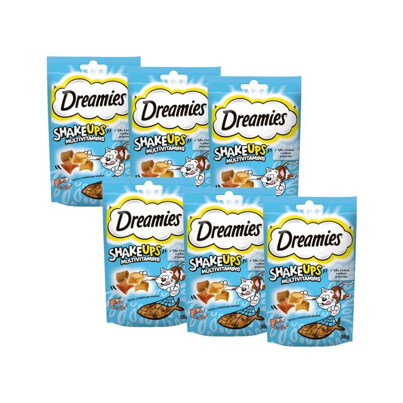 Przysmak dla kota DREAMIES Shake Ups Multivitamins Owoce morza 6 x 55 g