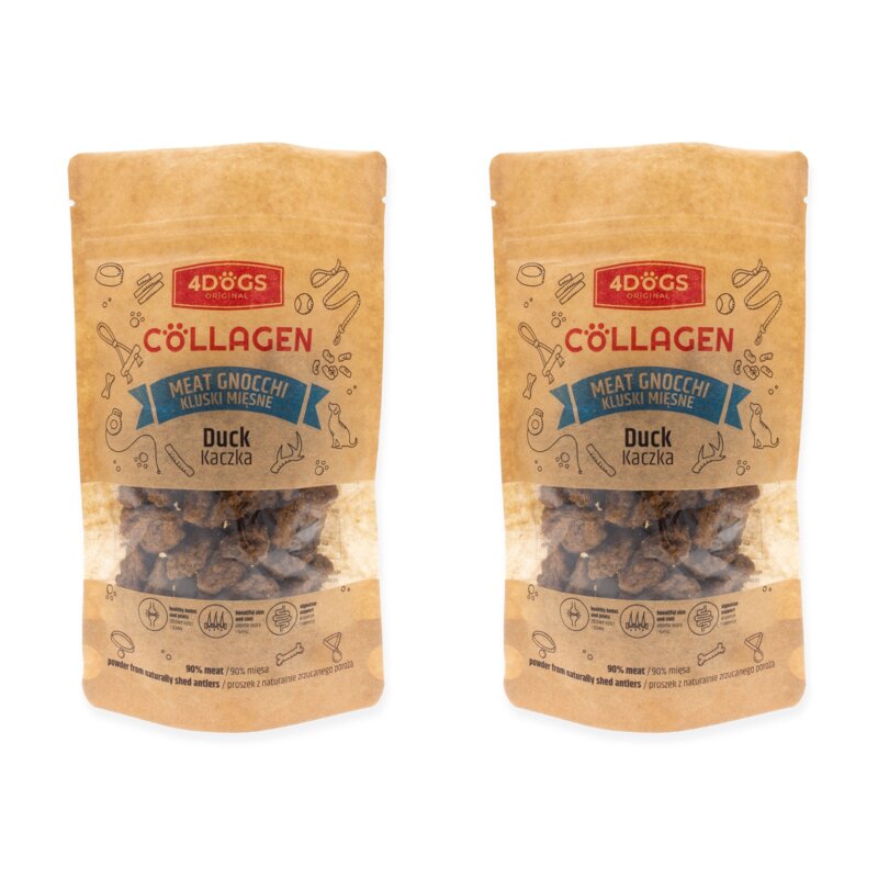 Przysmak dla psa 4DOGS Kluski Mięsne z Kaczką i Proszkiem z Poroża 2 x 100 g