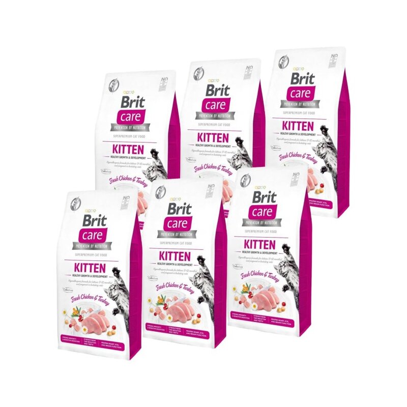 Karma dla kota BRIT Care Grain-Free Kitten Indyk i Kurczak 6 x 2 kg
