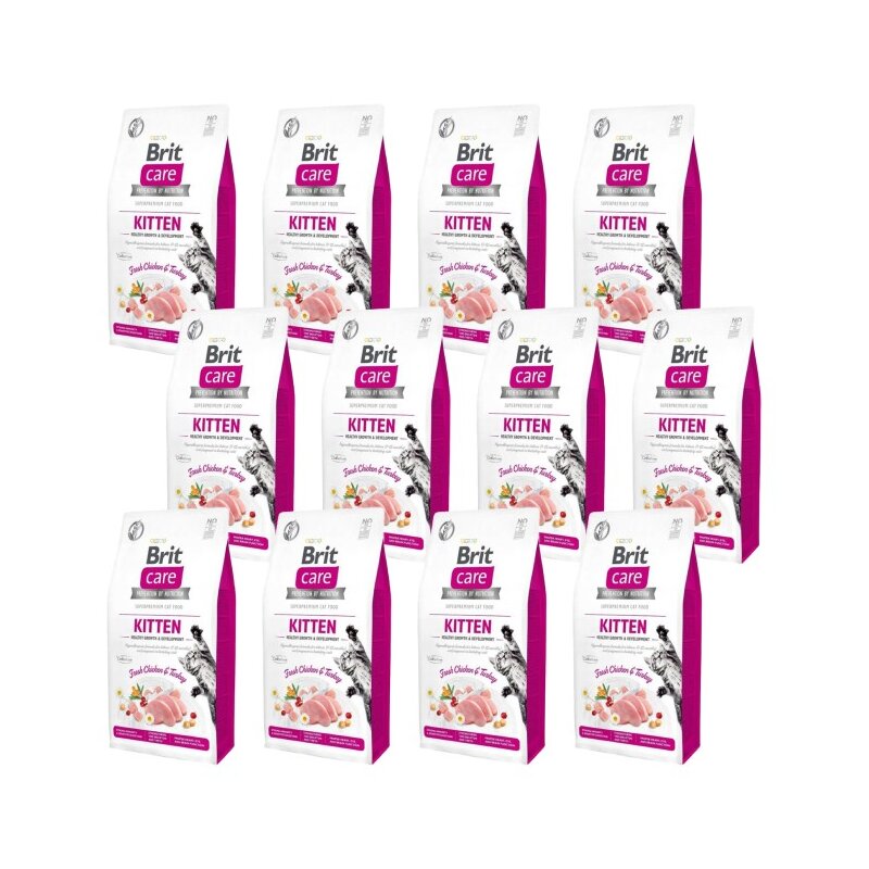 Karma dla kota BRIT Care Grain-Free Kitten Indyk i Kurczak 12 x 2 kg