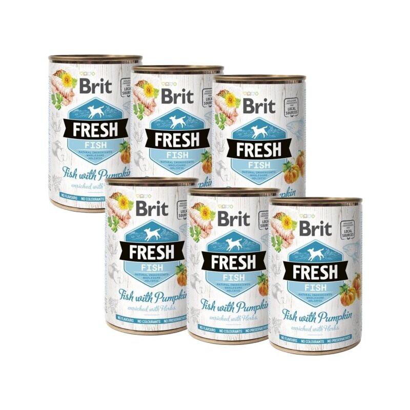 Karma dla psa BRIT Fresh Ryba z Dynią 6 x 400 g
