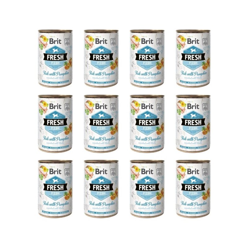 Karma dla psa BRIT Fresh Ryba z Dynią 12 x 400 g