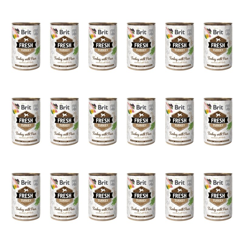 Karma dla psa BRIT Fresh Indyk z groszkiem 18 x 400 g