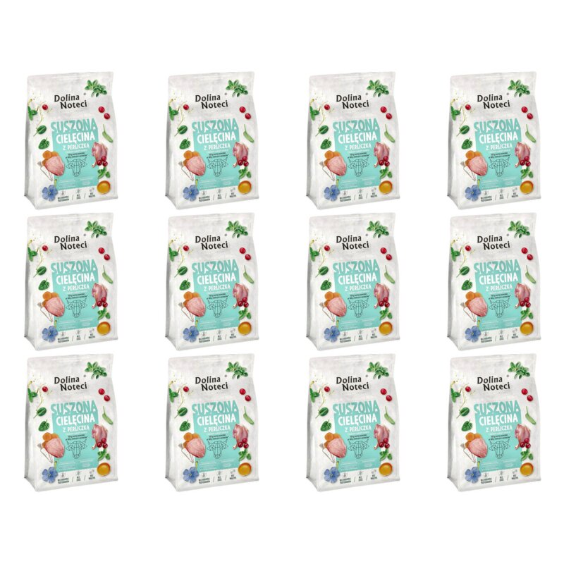 Karma dla psa suszona DOLINA NOTECI Premium dla małych ras z cielęciną i perliczką 12 x 3 kg