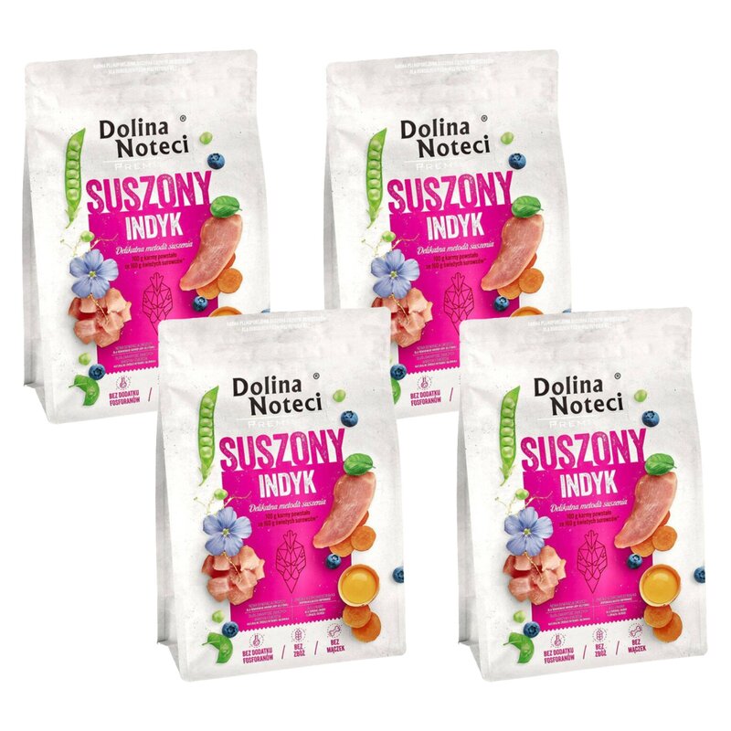 Karma dla psa suszona DOLINA NOTECI Premium z indyka 4 x 3 kg