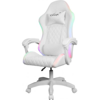 Fotel gamingowy COBRA WS8153 RGB + BT głośniki Biały