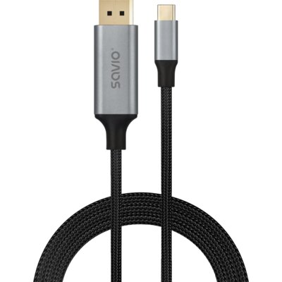 Kabel USB-C – DisplayPort SAVIO CL-208 2 m Czarny
