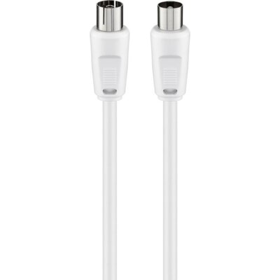 Kabel antenowy wtyk - gniazdo QIXO 1.5 m Biały