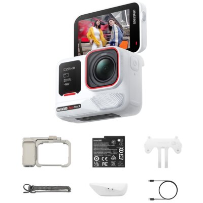 Kamera sportowa INSTA360 Ace Pro 2 Xplorer Bundle Biały, Podwójne wsparcie AI, filmy 8K 30FPS, Wi-Fi, Bluetooth