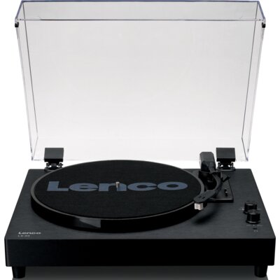 Gramofon LENCO LS-60BK Czarny, Półautomatyczny, Napęd paskowy, Wbudowane głośniki, Prędkość odtw. 33 1/3,45,78 obr./min