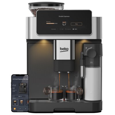 Ekspres BEKO CaffeExperto CEG8564X 50 programów ColdBrew Kawy mrożone 19 bar Stalowy młynek Zdalne sterowanie Inox