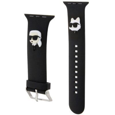 Pasek KARL LAGERFELD Karl & Choupette Heads do Apple Watch do koperty 38/40/41mm Czarny