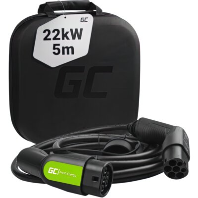 Kabel EV do ładowania samochodu elektrycznego GREENCELL GC EV07 gniazdo Typ 2 - wtyk Typ 2