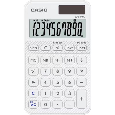 Kalkulator CASIO SL-310YC-WE Zasilanie bateryjno-słoneczne, Niezależna pamięć