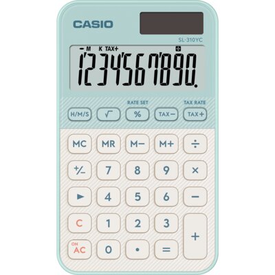 Kalkulator CASIO SL-310YC-LG Zasilanie bateryjno-słoneczne, Niezależna pamięć