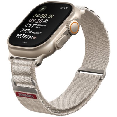 Pasek SKINARMA Kobu do Apple Watch do koperty 44/45/49mm Kość słoniowa