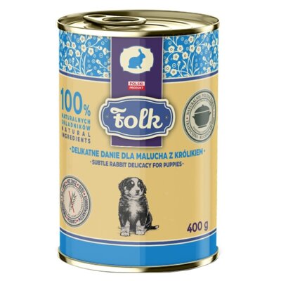 Karma dla psa FOLK Junior Delikatne danie dla malucha z królikiem 400 g