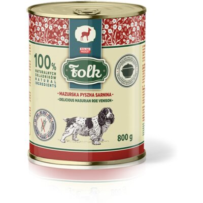 Karma dla psa FOLK Mazurska pyszna sarnina 800 g
