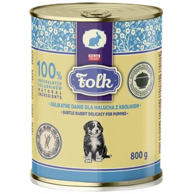 Karma dla psa FOLK Junior Delikatne danie dla malucha z królikiem 800 g