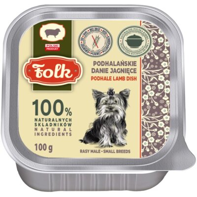 Karma dla psa FOLK Mini Podhalańskie danie jagnięce 100 g