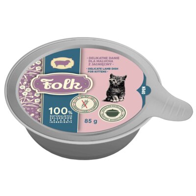 Karma dla kota FOLK Delikatne danie dla malucha z jagnięciny szalka 85 g