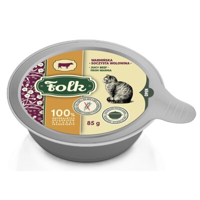 Karma dla kota FOLK Warmińska soczysta wołowina 85 g