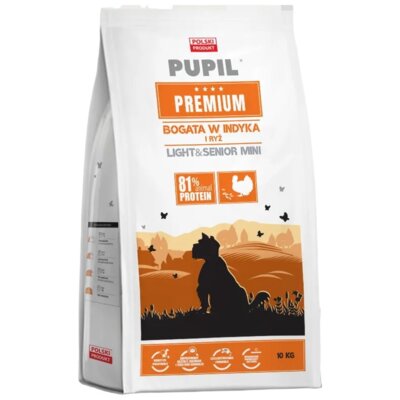 Karma dla psa PUPIL PREMIUM Light & Senior Mini Bogata w indyka i ryż 10 kg