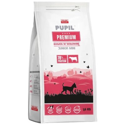Karma dla psa PUPIL PREMIUM Junior Mini Bogata w wołowinę 1.6 kg