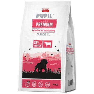 Karma dla psa PUPIL PREMIUM Junior XL Bogata w wołowinę 12 kg