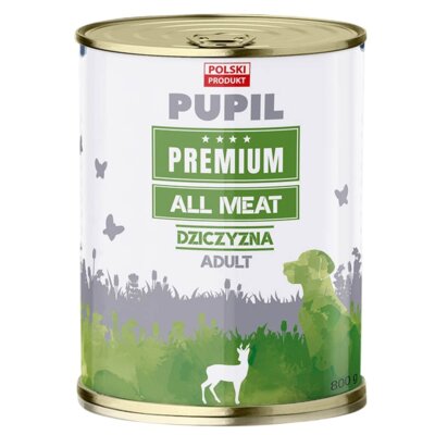 Karma dla psa PUPIL PREMIUM All Meat Adult Dziczyzna 800 g