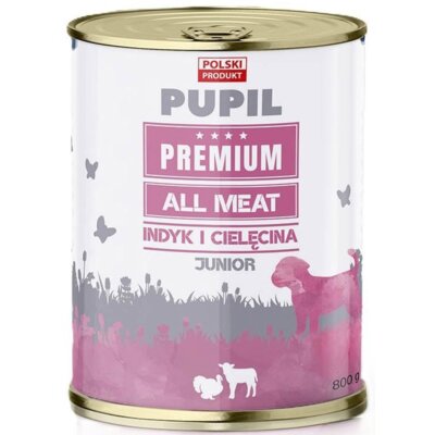 Karma dla psa PUPIL PREMIUM All Meat Junior Indyk i cielęcina 800 g