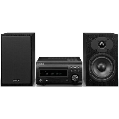 Wieża DENON D-M41 DAB+ Czarna, Odtw.CD/-R/-RW/MP3, BT, Funkcja optymalizacji głośników, Regulacja niskich i wysokich tonów