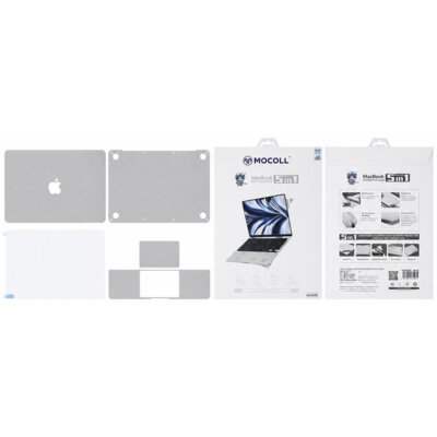 Zestaw ochronny MOCOLL 5w1 do Macbook Pro 14 Srebrny
