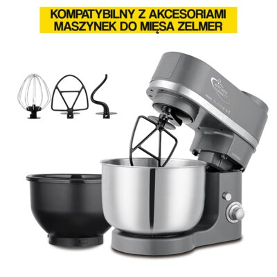 Robot kuchenny planetarny ZELMER ZKR9000 1800W (2 misy w zestawie) kompatybilne z akcesoriami maszynek do mięsa Zelmer