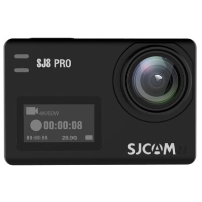 Kamera sportowa SJCAM SJ8 PRO Czarna Filmy 4K 12MP UHD DUAL SCREEN, Obudowa wodoodporna