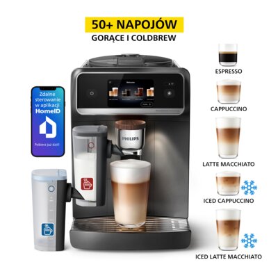 Ekspres PHILIPS EP8757/12 LatteGo Pro (spienianie mleka na ciepło i zimno) (Cold Brew)