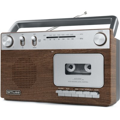 Radiomagnetofon MUSE M-152 WS Brązowo-srebrny