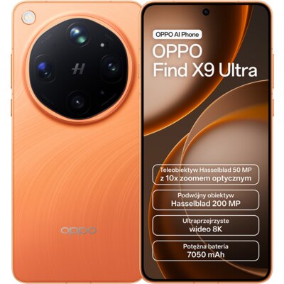 Smartfon OPPO Find X9 Ultra 5G 12/512GB 6.82" 144Hz Pomarańczowy
