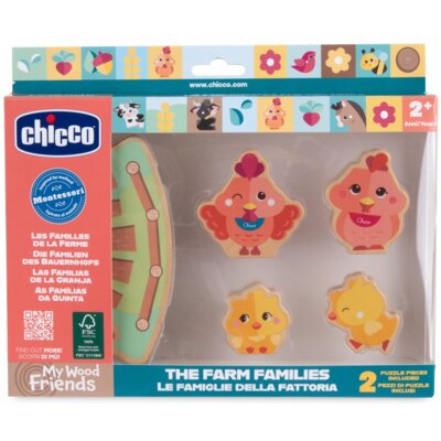 Zabawka CHICCO My Wood Friends Rodziny z farmy Kurczaki 00012668900000