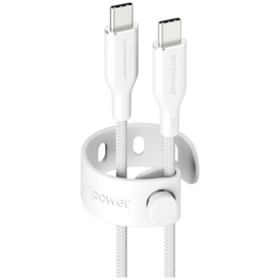 Kabel USB-C - USB-C PANZERGLASS Empower Racing 240W 1.2 m Srebrno-biały