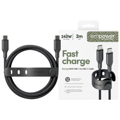 Kabel USB-C - USB-C PANZERGLASS Empower Racing 240W 2 m Czarny