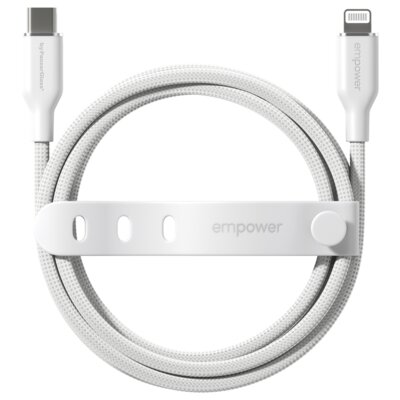 Kabel USB-C - Lightning PANZERGLASS Empower Racing 60W 1.2 m Srebrno-biały