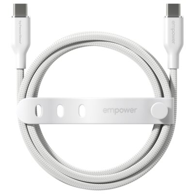 Kabel USB-C - USB-C PANZERGLASS Empower Racing 60W 1.2 m Srebrno-biały