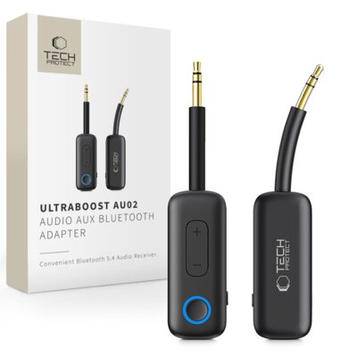 Adapter audio TECH-PROTECT UltraBoost AU02 AUX Bluetooth 5.4 Czarny