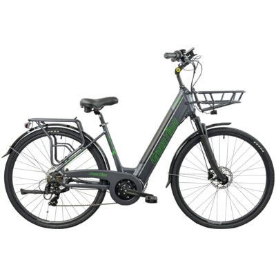 Rower elektryczny GREENTIME Swing D18 28 cali Ciemnoszary