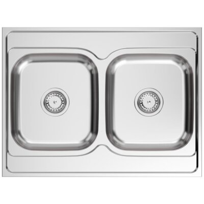 Zlewozmywak dwukomorowy MYQ Dakar 120 Stal nierdzewna 60x80
