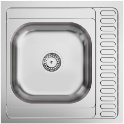 Zlewozmywak jednokomorowy z ociekaczem MYQ Dakar 116 Stal nierdzewna 60x60